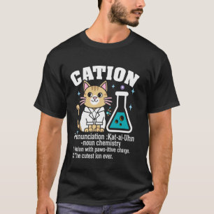 Camiseta Química de Cátion Pun Gatinho Amante da Química Ci