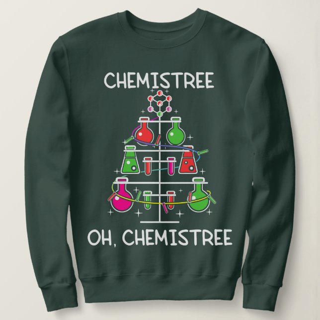 Camiseta Química de doce de árvore de Natal elegante (Frente do Design)