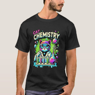 Camiseta Química de Gato Fofo para Futuro Cientista Felino