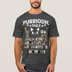 Camiseta Química de Gatos de Elementos Periódicos de Mesa
