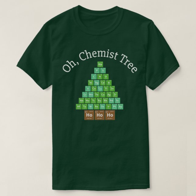 Camiseta Química do Natal da Árvore Ho Ho Ho (Frente do Design)