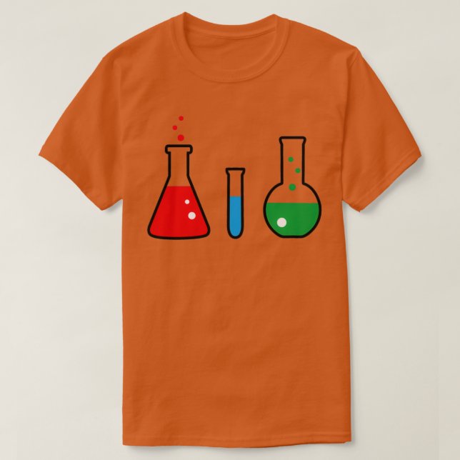 Camiseta Química dos tubos de ensaio (Frente do Design)