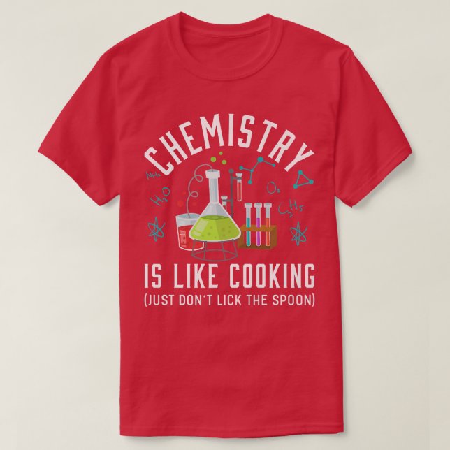 Camiseta Química é como Piada de Química Cozinhar (Frente do Design)