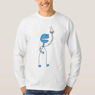 Camiseta Química engraçada azul do robô dos desenhos