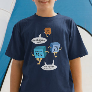 Camiseta Química Engraçada Ciência de Elementos de Mesa Per