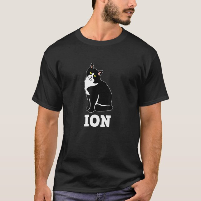 Camiseta Química Gato Ciência do Íon Grafia Estudante (Frente)