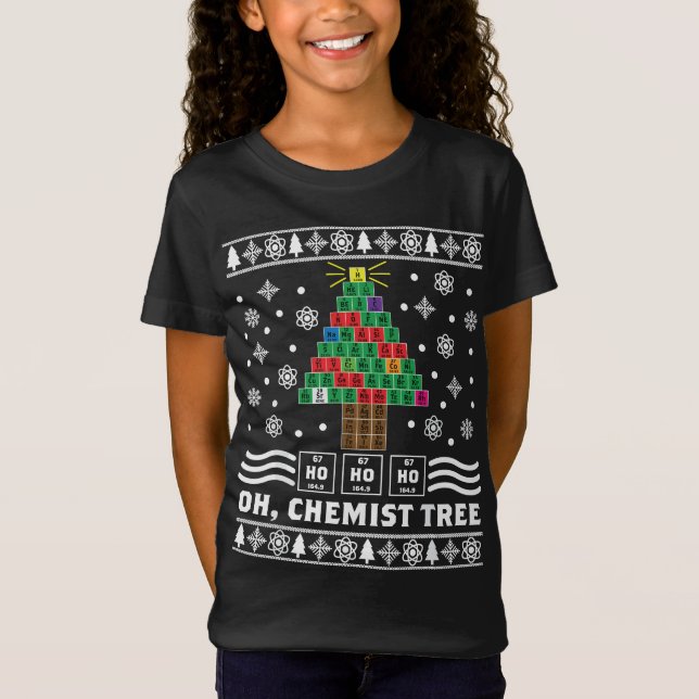 Camiseta Quimistree Engraçado Design da Ciência (Frente)