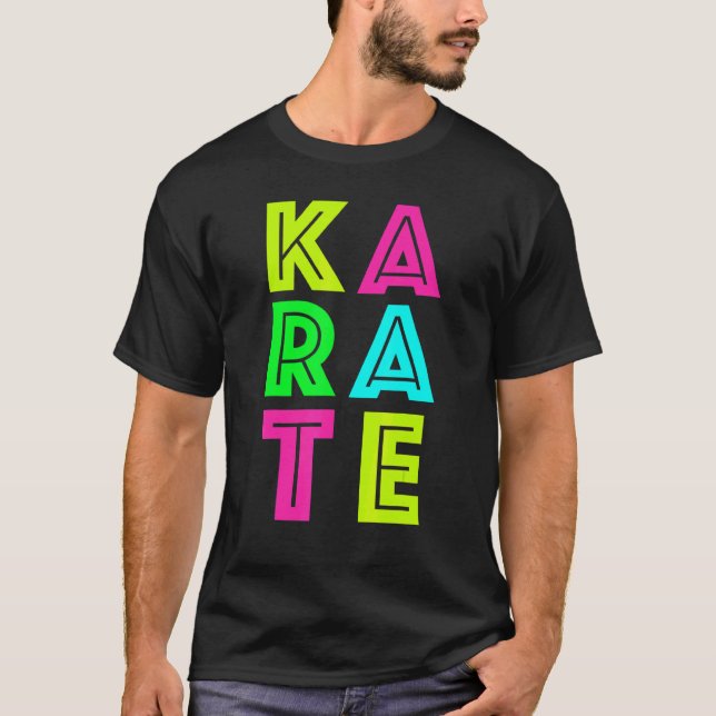 Camiseta Quimono Uniforme de Karatê Cinturão Preto Clássico (Frente)