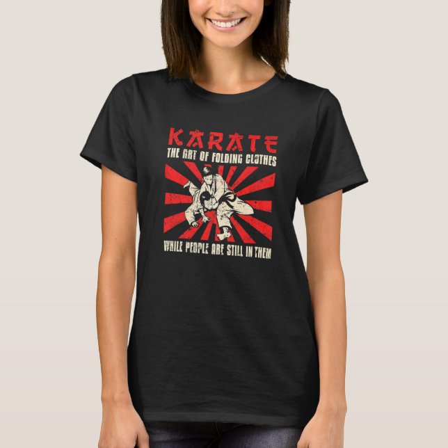 Camiseta Quimono Uniforme de Karatê Faixa Preta Dobragem do (Frente)