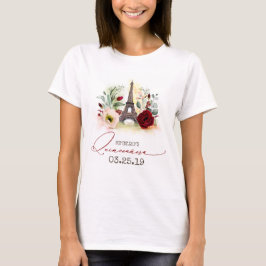 Camiseta Quinceanera 15 Festa de aniversário Paris Themed