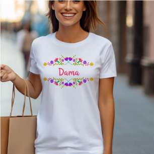 Camiseta Quinceanera Dama Festa Mexicana Floral Aniversário