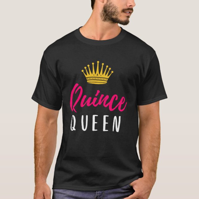 Camiseta Quinceanera Damas Rosa Mulheres Rosa Partido Tema  (Frente)