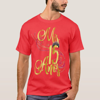 Camiseta Quinceanera Mis Anos Aniversário 15 15 Quinze