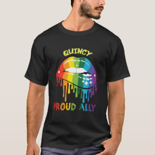 Camiseta Quincy Orgulhoso Aliado Lgbtq Orgulho Massachusett