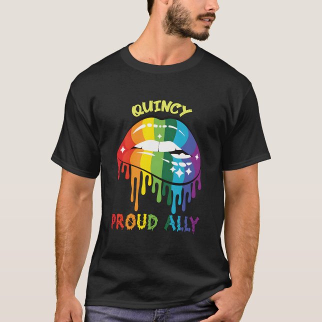Camiseta Quincy Proud Ally Lgbtq Massachusetts Pride Ma Say (Frente)