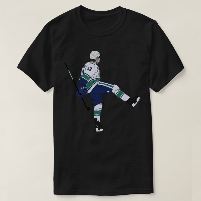 Camiseta Quinn Hughes Sticker (Frente do Design)
