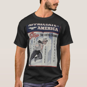 Camiseta Quinta Coluna Guerra Vintage Propaganda EUA Apreci