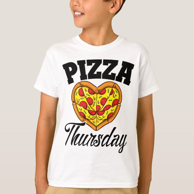 Camiseta Quinta-feira Pizza Noite Engraçada Pizza Lover Ráp (Frente)