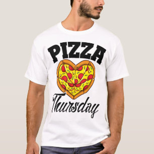 Camiseta Quinta-feira Pizza Noite Engraçada Pizza Lover Ráp