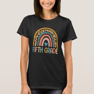 Camiseta Quinta Série Leopardo Arco-íris Primeiro Dia Profe