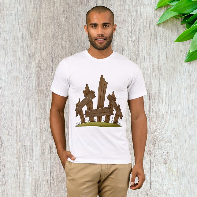 Camiseta Quintal Russo De Cerca De Madeira Quebrada (Criador carregado)