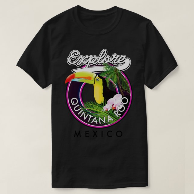 Camiseta Quintana Roo holbox Beach méxico viagem patch (Frente do Design)