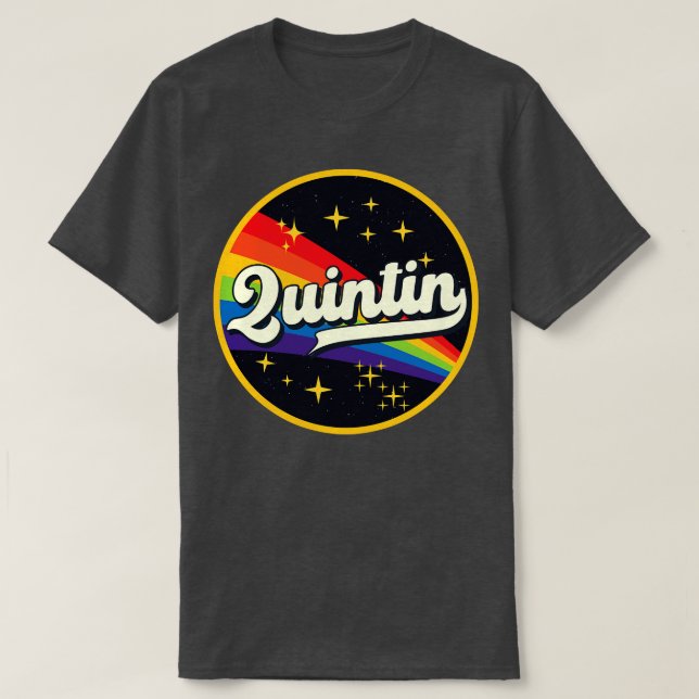 Camiseta Quintin Rainbow In Space Vintage Style (Frente do Design)