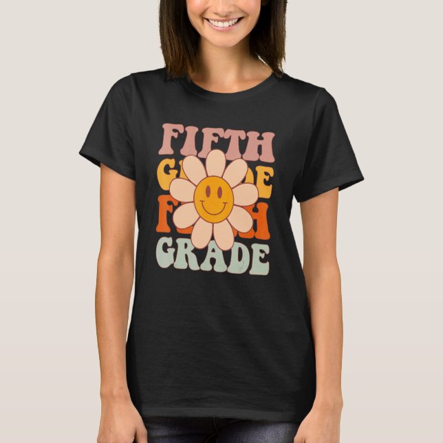 Camiseta Quinto Ano De Volta À Escola Professor Retro Daisy (Frente)