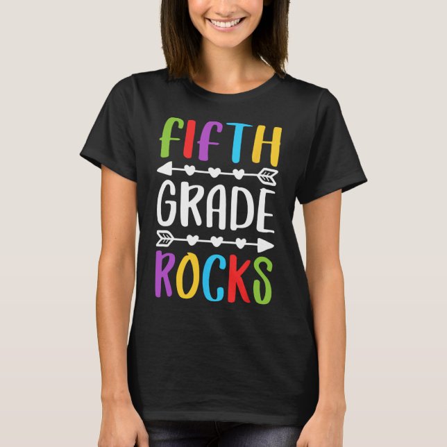 Camiseta Quinto Grau De Rochas Da 5 De Volta À Escola (Frente)