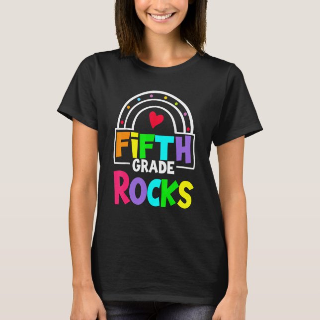 Camiseta Quinto Grau Rochas Arco-Íris 5 Grau De Volta À Esc (Frente)