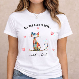 Camiseta Quirky Cat Valentine Gift