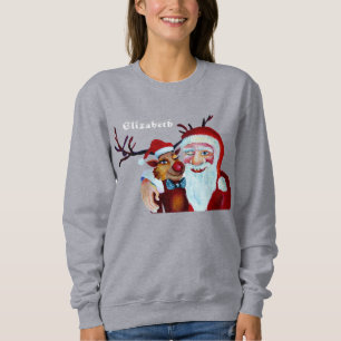 Camiseta Quirky Engraçado Papais noeis & Reindeer Natal Hum