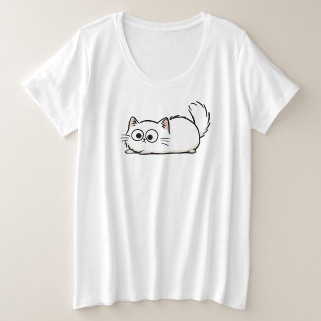 Camiseta Quirky Fluffy Tail Cat (Frente do Design)