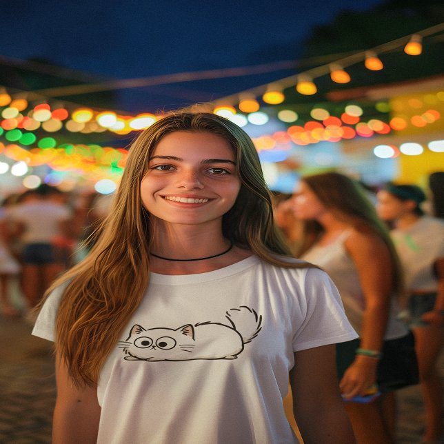 Camiseta Quirky Fluffy Tail Cat (Quirky Fluffy Tail Cat Tri-Blend Shirt)