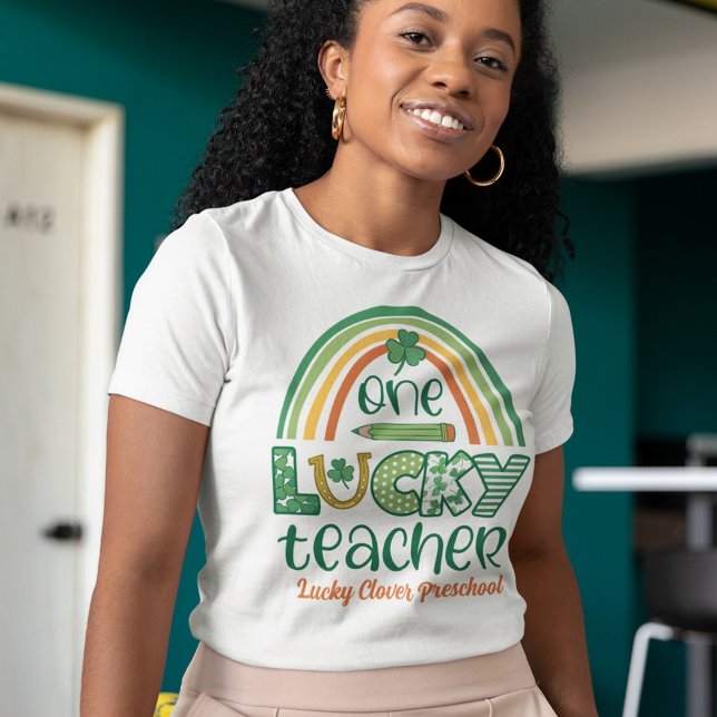 Camiseta Quirky One Lucky Teacher St Patrick's Day (Criador carregado)