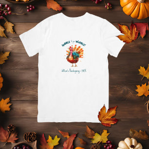 Camiseta Quirky Watercolor Turkey Ação de Graças
