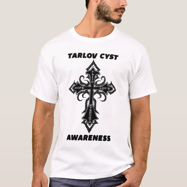 Camiseta Quisto de Tarlov da cruz/consciência… (Frente)