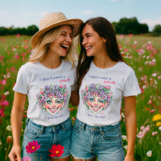 Camiseta Quitação de Cabelo Floral de Cores Aquáticas