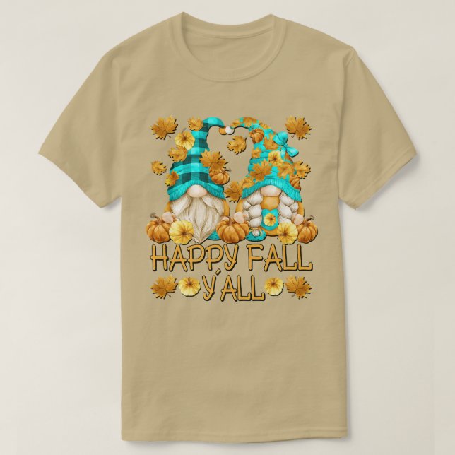 Camiseta Quitação de outono Feliz com a Bomba de Folhas de  (Frente do Design)