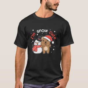 Camiseta Quokka Eu Estou Cute Boneco de Neve Pun Neve