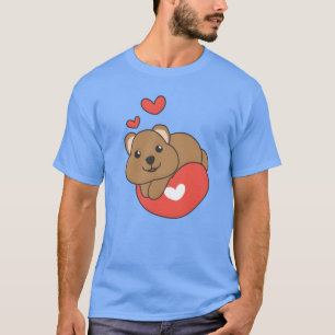 Camiseta Quokka para o Dia dos Namorados Animais Fofos Com