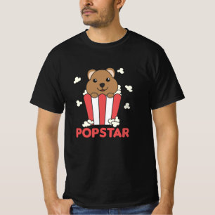 Camiseta Quokka Popcorn Time Engraçado Animais Em Comida R