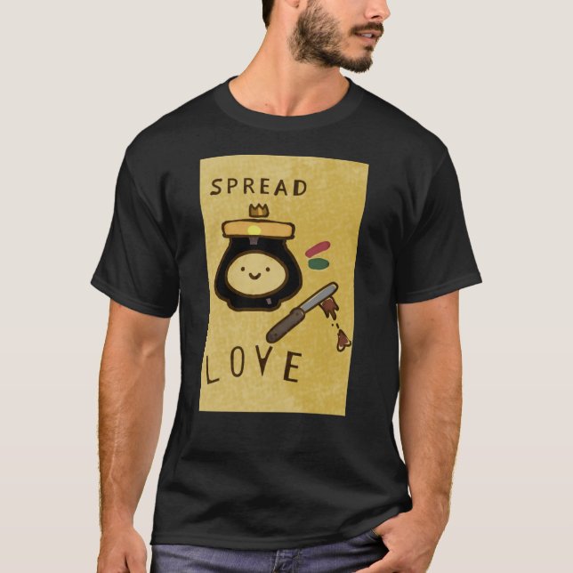 Camiseta "Espalhar o amor e a cota; marmite design Cla (Frente)