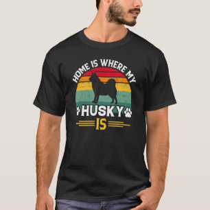 Camiseta Quote Home Onde Meu Husky Siberiano Vintage