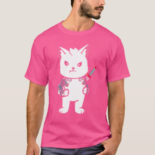 Camiseta Quote Samurai Cat Katana Ninja Yakuza Tattoo