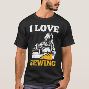 Camiseta Quote Sewing Tecido Sewerpeople que eu amo