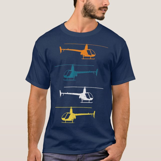 Camiseta R22 Piloto helicóptero voando Helicópteros Art (Frente)