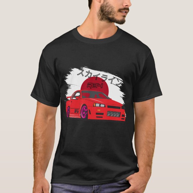 Camiseta R34 Skyline Japan Style JDM Car Art (Frente)