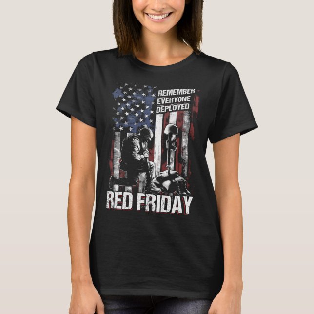 Camiseta R E D Distante Sexta-feira Lembrar Todos Implantar (Frente)