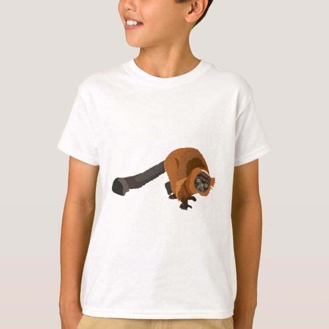 Camiseta R é Lemur Vermelho Ridificado (Frente)